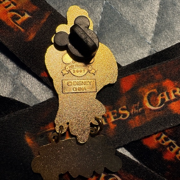 Disney Captain Jack Sparrow Heart Pin - Red, Black, Gold - Picture 2 of 5